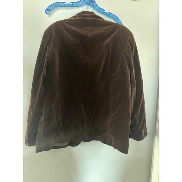 Vintage Men’s Velvet Feeling Dark Brown Sears Blazer Button Up Size 40 - Picture 2 of 5